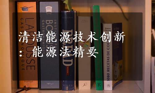 清洁能源技术创新：能源法精要