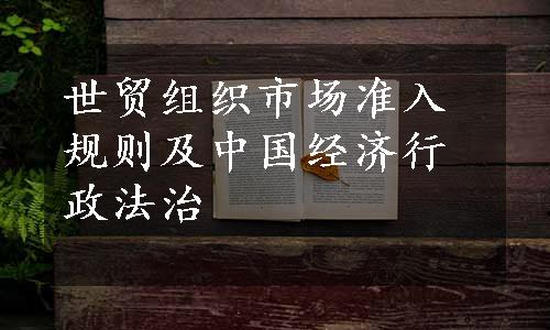 世贸组织市场准入规则及中国经济行政法治