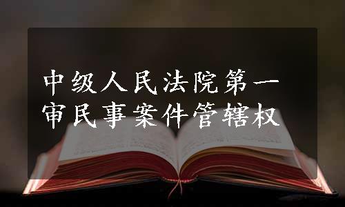 中级人民法院第一审民事案件管辖权