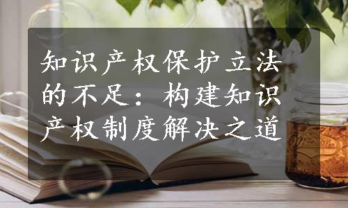 知识产权保护立法的不足：构建知识产权制度解决之道