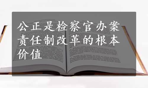 公正是检察官办案责任制改革的根本价值