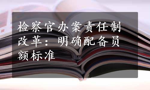 检察官办案责任制改革：明确配备员额标准