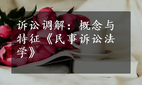 诉讼调解：概念与特征《民事诉讼法学》