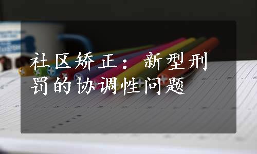 社区矫正：新型刑罚的协调性问题