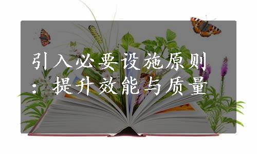 引入必要设施原则：提升效能与质量