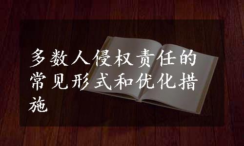 多数人侵权责任的常见形式和优化措施