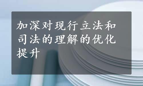 加深对现行立法和司法的理解的优化提升