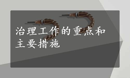 治理工作的重点和主要措施