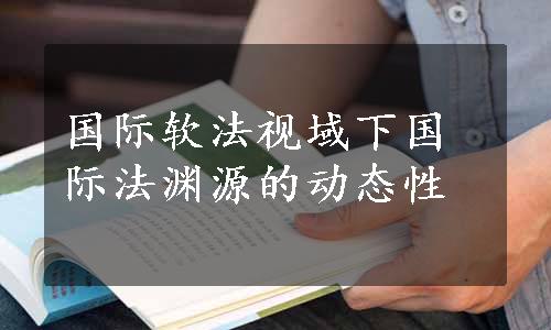 国际软法视域下国际法渊源的动态性