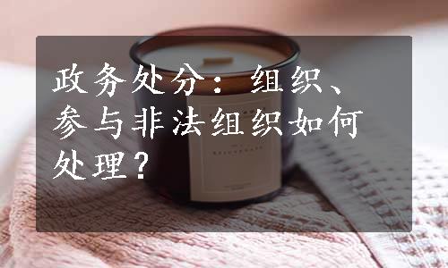 政务处分：组织、参与非法组织如何处理？