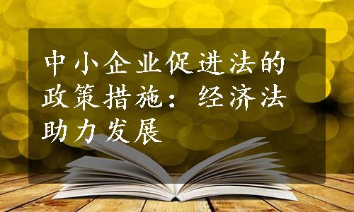 中小企业促进法的政策措施：经济法助力发展