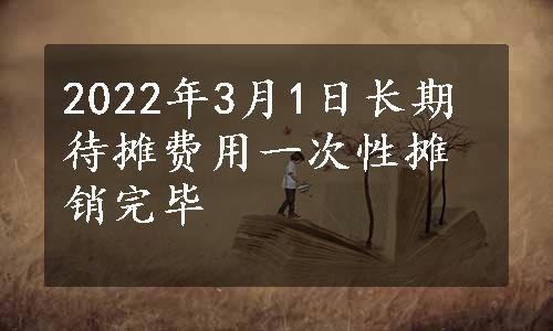 2022年3月1日长期待摊费用一次性摊销完毕