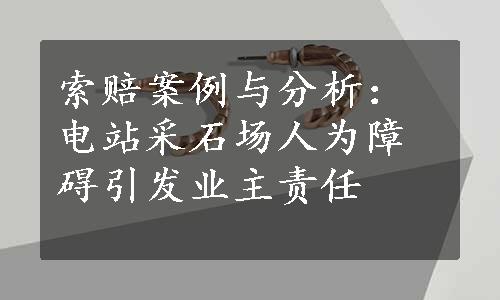 索赔案例与分析：电站采石场人为障碍引发业主责任