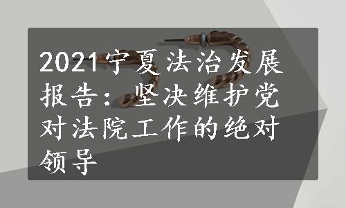 2021宁夏法治发展报告：坚决维护党对法院工作的绝对领导