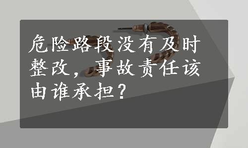 危险路段没有及时整改，事故责任该由谁承担？