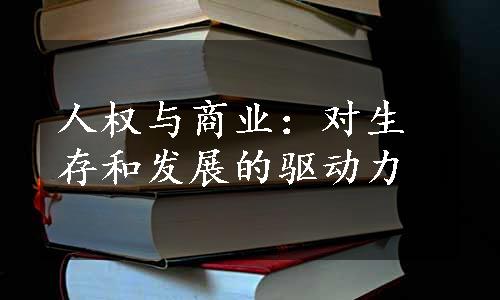 人权与商业：对生存和发展的驱动力