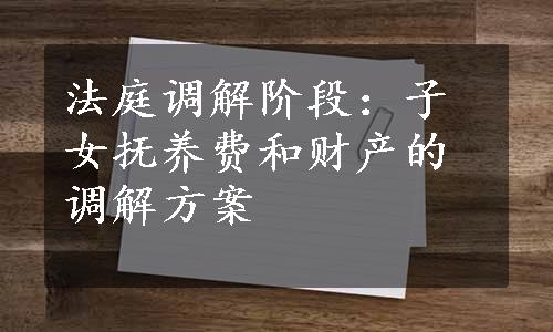 法庭调解阶段：子女抚养费和财产的调解方案