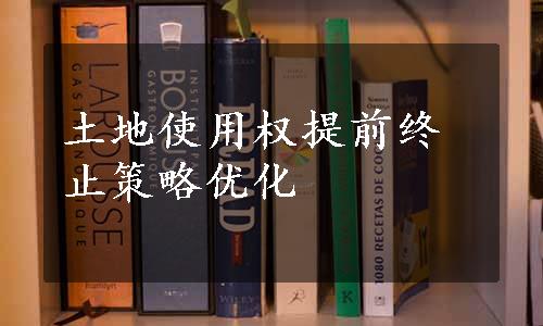 土地使用权提前终止策略优化