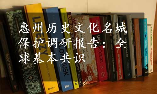 惠州历史文化名城保护调研报告：全球基本共识