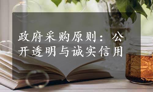 政府采购原则：公开透明与诚实信用