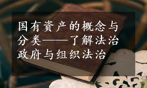 国有资产的概念与分类——了解法治政府与组织法治