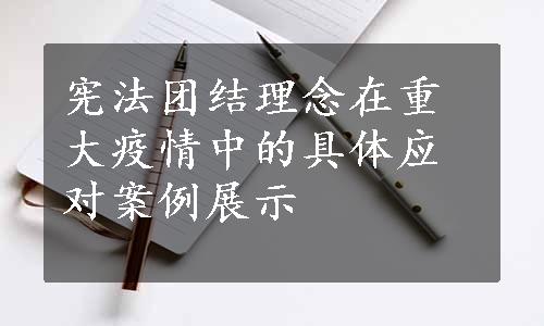 宪法团结理念在重大疫情中的具体应对案例展示