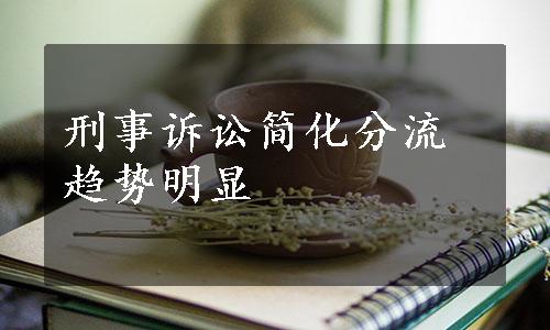 刑事诉讼简化分流 趋势明显