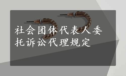 社会团体代表人委托诉讼代理规定