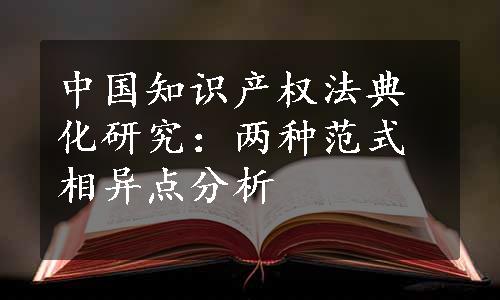 中国知识产权法典化研究：两种范式相异点分析