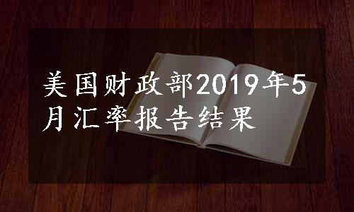 美国财政部2019年5月汇率报告结果