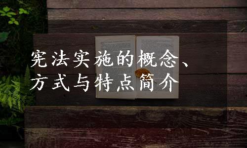 宪法实施的概念、方式与特点简介