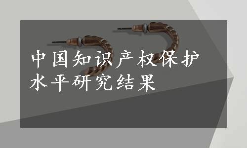 中国知识产权保护水平研究结果