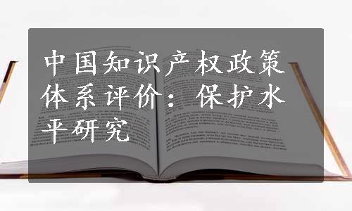 中国知识产权政策体系评价：保护水平研究