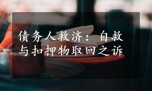 债务人救济：自救与扣押物取回之诉