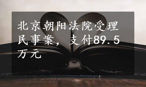 北京朝阳法院受理民事案，支付89.5万元