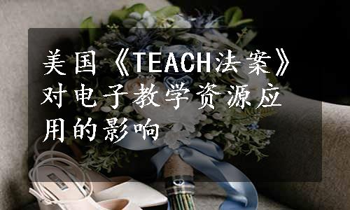 美国《TEACH法案》对电子教学资源应用的影响