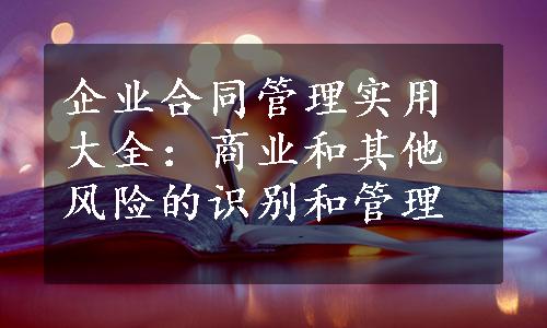 企业合同管理实用大全：商业和其他风险的识别和管理