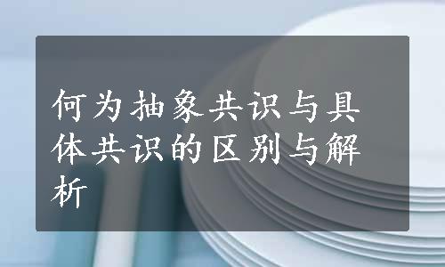 何为抽象共识与具体共识的区别与解析