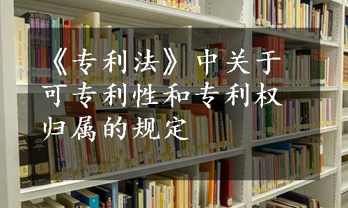 《专利法》中关于可专利性和专利权归属的规定