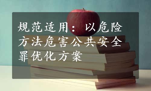 规范适用：以危险方法危害公共安全罪优化方案