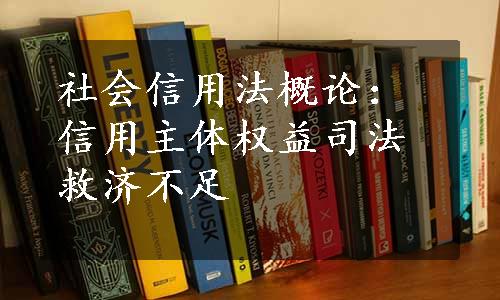 社会信用法概论：信用主体权益司法救济不足