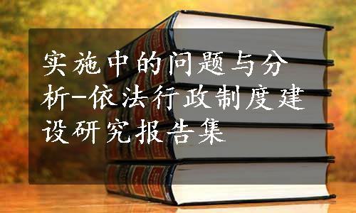 实施中的问题与分析-依法行政制度建设研究报告集