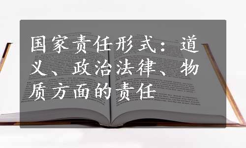 国家责任形式：道义、政治法律、物质方面的责任