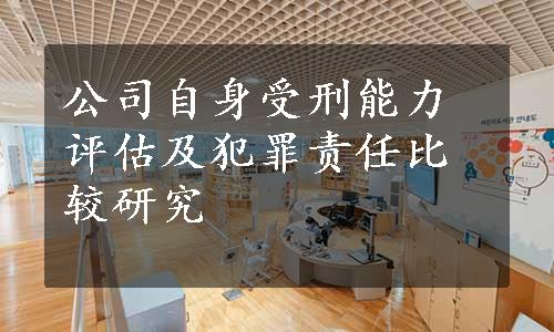 公司自身受刑能力评估及犯罪责任比较研究