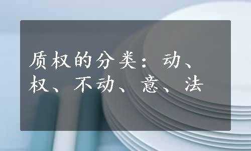 质权的分类：动、权、不动、意、法