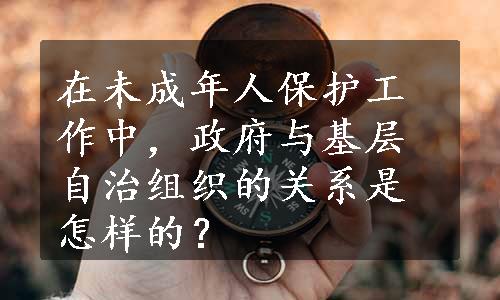 在未成年人保护工作中，政府与基层自治组织的关系是怎样的？