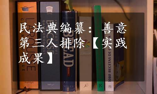 民法典编纂：善意第三人排除【实践成果】