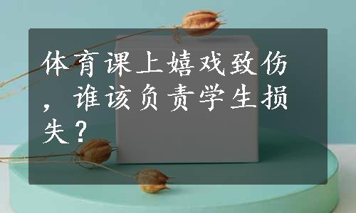 体育课上嬉戏致伤，谁该负责学生损失？