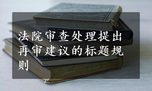 法院审查处理提出再审建议的标题规则