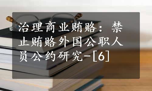 治理商业贿赂：禁止贿赂外国公职人员公约研究-[6]